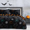 Sleepdown Halloween Spooky Ghost Black Orange Flannel Fleece Reversible Duvet Cover Quilt Bedding Set with Pillowcases Warm Soft Easy Care Bed Linen - Double (200cm x 200cm), 5056557512515