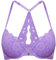 DOBREVA Women's Push Up Front Fastening Bras Racer Back Lace Padded Plunge Underwired Bra Lilac 32B