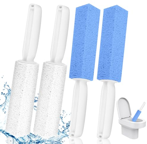 4 Stück Bimsstein Mit Griff für WC und Toilette - Reinigungsstein, Cleaning Block, Putzstein zur Reinigung von Flecken