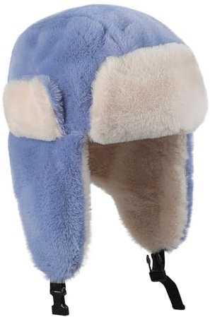 FakeFace Bonnet de Russe Chaud pour Enfant Chapka d’Hiver en Peluche Chapeau Lei-Feng pour Fille Garçon Cagoules Doux avec Oreillette Chaud Coupe-Vent pour Ski Camping Randonnée