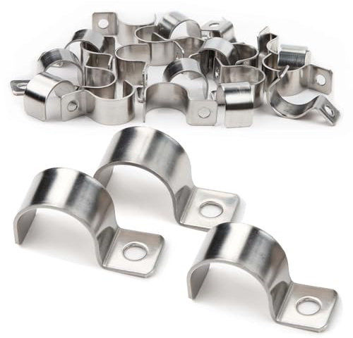 XoeLLe 20 st metallklämmor, slangklämmor fästband, slangklämmor för kablar och rör, små rörklämmor, rörklämmor metallklämmor, stålkabelklämmor Ø 20–21 mm