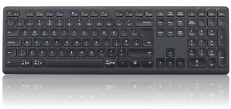 CITLLA K9300 trådlöst Bluetooth-tangentbord (USB+BT1+BT2), stöder växling av flera enheter, full storlek, sax-brytartangenter tyst design för dator, bärbar dator, MacBook och iPad. (Svart) (K9300)