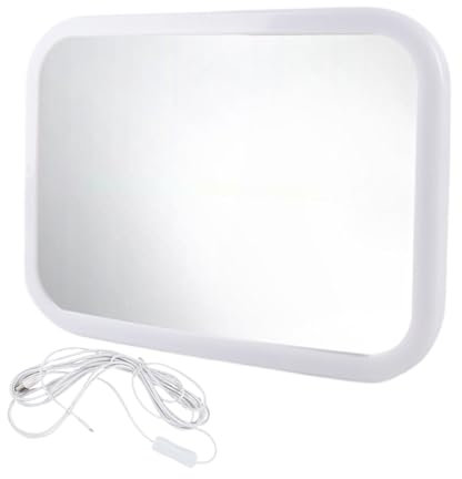 Specchietto retrovisore per seggiolino auto per bambini, specchietto retrovisore per sedile posteriore, con luce LED, USB, dimmerabile, ampia visuale, di sicurezza LE D per bambini da viaggio