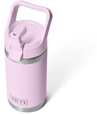 YETI Rambler Jr. 12 oz Kids Bottle, with Straw Cap, Cherry Blossom