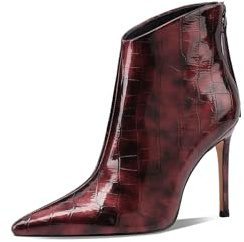 QUEEN HELENA Tronchetti con Tacco a Spillo Stivaletti con Zip Donna K4000 (Bordeaux, Sistema Taglie Calzature EU, Adulto, Donna, Numero, Media, 39)