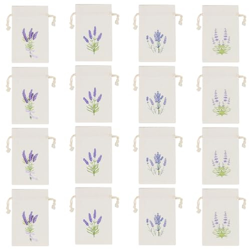 Ziyonix 16 Pezzi Sacchettini per Lavandas Vuoti Sacchetti Lavanda con Coulisse Borsa Profumati Lavanda in Lino Bustine Sacchetti Vuoti per lavanda, Spezie ed Erbe Aromatiche
