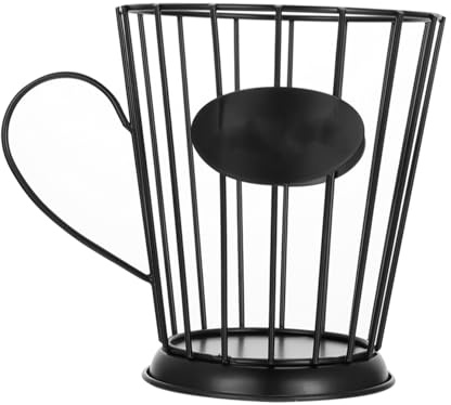 CIYODO Cesta Metálica para Cápsulas de Café Organizador Compacto y Resistente Soporte Decorativo para Encimera Almacenamiento Práctico para Hogar y Oficina