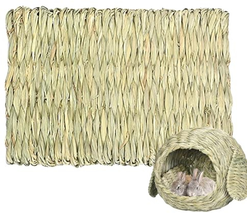 Casa de césped para Conejos, cabaña de Cama Hecha a Mano, cómoda cabaña de Animales, Cama escondida, masticable para Conejo, cobayas, hámster, Chinchilla
