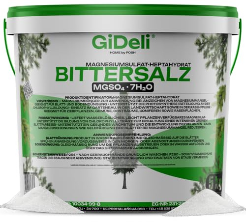 GiDeli Bittersalz Magnesiumsulfat 5 kg Dünger für Koniferen & Thuja