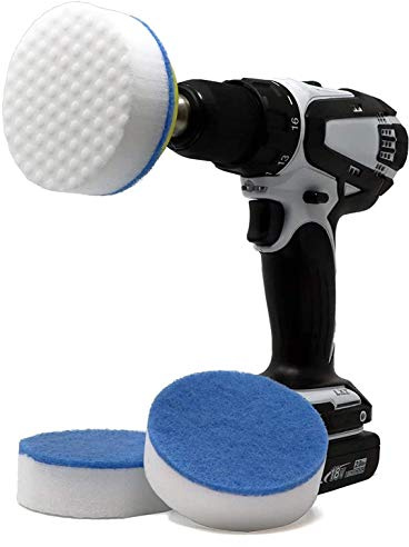 RotoEraser Spugne magiche per la pulizia del trapano, in melamina ad alta densità, con attacco per trapano, per bagno, cucina, pavimenti, battiscopa, malta, pennarelli magici, pareti e M
