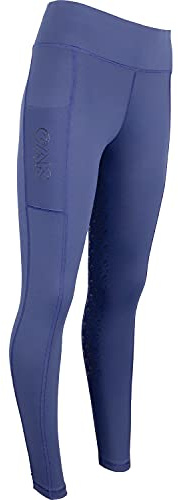 AK Oreo AKRS-6052-01 - Pantalones de equitación transpirables de cintura alta con agarre de silicona para asiento completo, azul marino, XXS