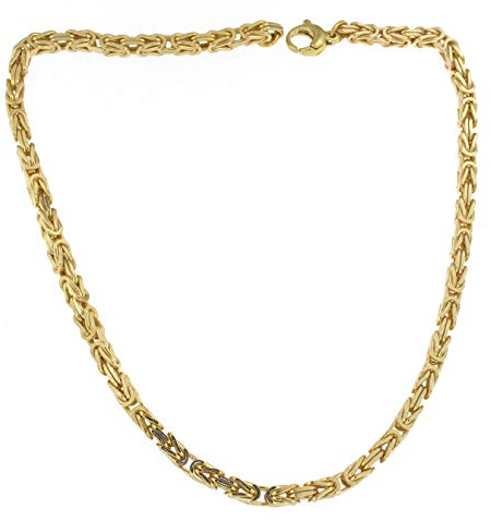 Byzantiner Königskette 18kt vergoldet 5mm Länge 70cm, Halskette Herren-Kette Goldkette Damen Geschenk Schmuck ab Fabrik Italien tendenze