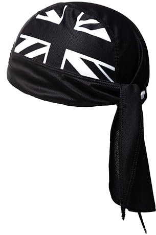 UK Black Union Jack Bandana Adjustable Cap Sweat Absorbing Headscarf Anti-UV Head Wear Protection Breathable Head Wrap