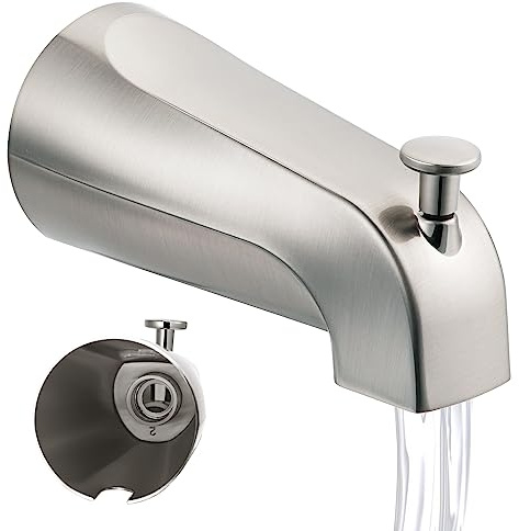 Dreyoo 5 1/4 Inch Bathroom Tub Spout Compatible with Westbrass E531D-1F-62, Fits Wall Front Mount Tub Spout with Shower Diverter 1/2'' IPS Inside Thread Bathtub Faucet(Brushed Nickel)
