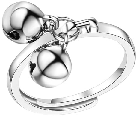 GALPADA Anello Regolabile in Rame Doppia Campanella, Design Creativo e Decorativo per Donna, Anello Aperto Elegante alla Moda per Uso Quotidiano