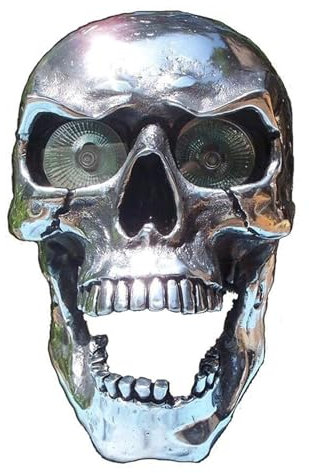 Faro anteriore con teschio per motociclette - Faro anteriore con teschio decorativo in resina, perfetto per i regali della festa di Halloween 2022, accessorio per moto retrò e unico, aggiunge un tocco