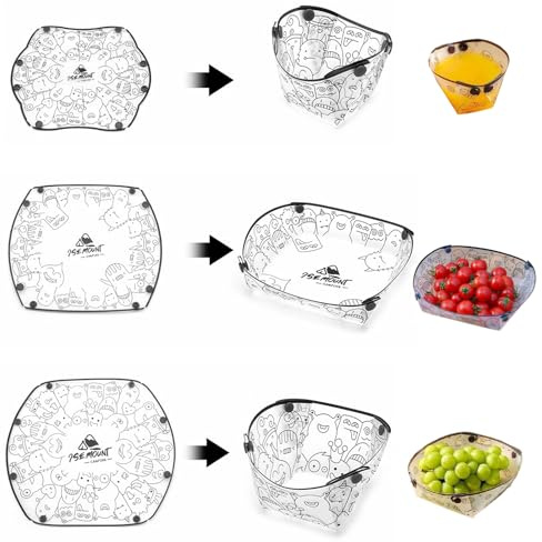 MIUPOO Set di stoviglie da campeggio portatile, pieghevole, piatto, ciotola, tazza d'acqua, set di stoviglie pieghevoli, piatto da campeggio portatile, facile da pulire, materiale di qualità