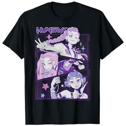 Kpop Demon Hunters Huntrix Cute Animated Panels T-Shirt