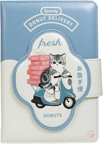 Blue Sky Studios Mofusand Notebook – Cute Kawaii Cat Journal with Premium Soft Padded Cover & Magnetic Strap - Lined Pages - Japanese Stationery Gift