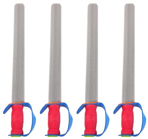 TEHAUX Spade Giocattolo in Schiuma Morbida Set 4 Pezzi Per Allenamento Di Scherma Bambini Da Esibizione Sicure Per Feste Di Compleanno e Spettacoli Teatrali