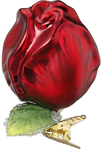 Christbaumschmuck Christbaumhänger Inge-Glas mit Sternenkrönchen, handbemalt und mundgeblasen, Tulpe, 7 cm, Weihnachtsträume