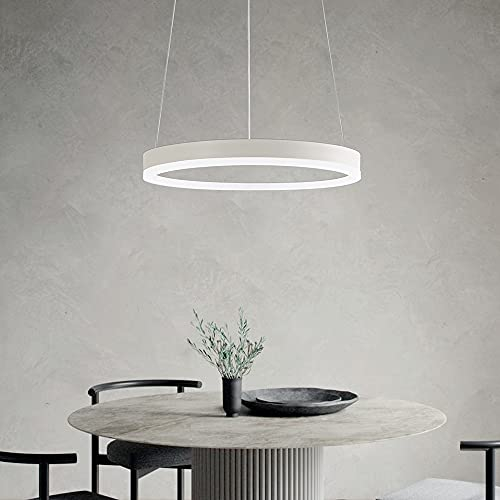 STARRYOL Moderne Pendelleuchte LED Pendelleuchte Hängeleuchte verstellbar weiß 20W für Wohnzimmer Esszimmer Schlafzimmer
