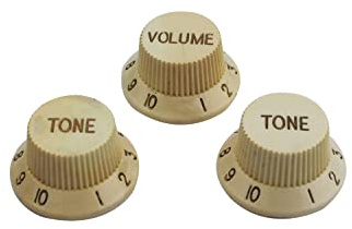 Guyker 3Pcs Potentimeter Tone and Volume Knobs with 6mm dia. Shaft Pots Compatible with ST Start Electric Guitar