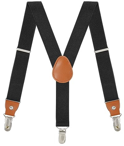WELROG Adjustable Elastic Y-Shape Suspenders for Boys - Kids' Braces with 3 Strong Clips