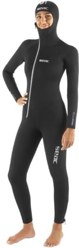 SEAC Club Lady 7.0, Neoprenanzug mit integrierter Kapuze, hergestellt aus 7 mm dickem Neopren und mit Powertex Verstärkungen