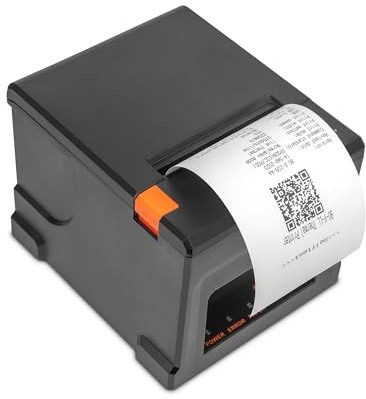 Stampante Termica per ricevute Qian Stampante POS da 80 mm Taglio Automatico ESC/POS | velocità 220 mm/s | Driver Windows, MacOS, Linux | Supporto a Parete | Connessione USB, LAN, Bluetooth