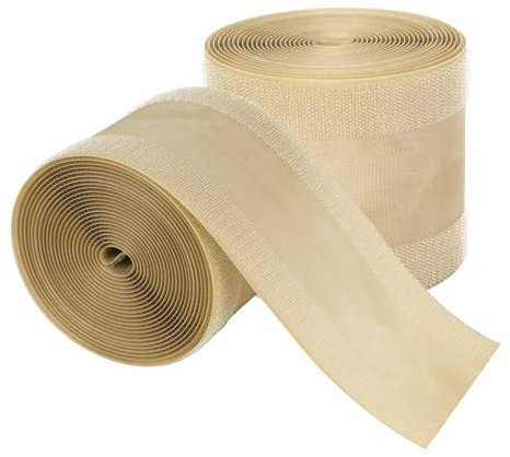 5m Kabelschlauch, 10cm Breit Gewebeschlauch, Klettverschluss-Bodenkabelabdeckung, Kabel Griff Leiste Boden Kabel Abdeckung, Kabelschlauch für Schreibtisch oder PC TV Kabelmanagement (Khaki)