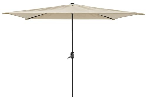 Arreditaly Ombrellone Rettangolare 3 x 2 M Da Giardino Parasole Per Balcone Con Air Vent Apertura A Manovella Anti UV Idrorepellente Per Mare Spiaggia Piscina Terrazzo Design Bahamas (Beige)
