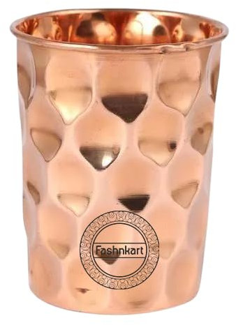 Vasos de cobre puro para beber agua, salud ayurvédica, vasos de cobre puro, 300 ml (diamante)