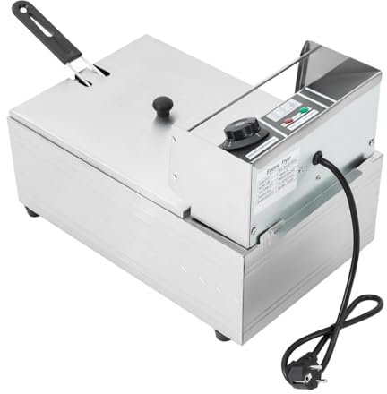 Friggitrice ad olio, 6 l, in acciaio inox, 2,5 KW, professionale, da cucina, con zone fredde, friggitrice, in acciaio inox, per cucine professionali, 6 l, friggitrice per patatine fritte