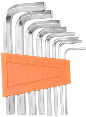 sourcing map 8pcs Hex Key Wrench Set 1.5/2/2.5/3/4/5/5.5/6mm 45# Steel L-Shape Hexagon Metric Wrenches Repairing Tool for Home DIY Bike Motorcycle Repair