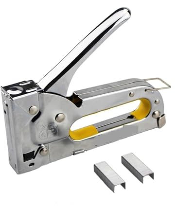 Elektrotacker, 4–8 mm robuste manuelle Heftklammer-Nagelpistole, Möbelhefter for Holzmöbel, Polster, Rahmen, Nagler, Nietwerkzeug für Holz, Folie, Stoff, Möbel(Plating style)