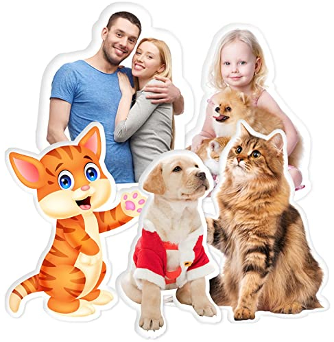 deutschwaren Personalisiertes Kissen mit individuellem Bild 3D Tierkissen Doppelseitiges Farbig Bild Foto Bedrucken Kissen Haustierkissen für Hund und Katze (32cm)