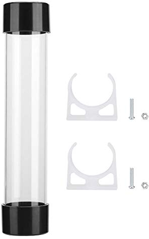 Tanque de enfriamiento de agua del cilindro, Tanque de agua transparente de enfriamiento rápido de 240 mm, Intercambiador de calor de rosca G1/4 Radiador de depósito de enfriamiento de agua para PC