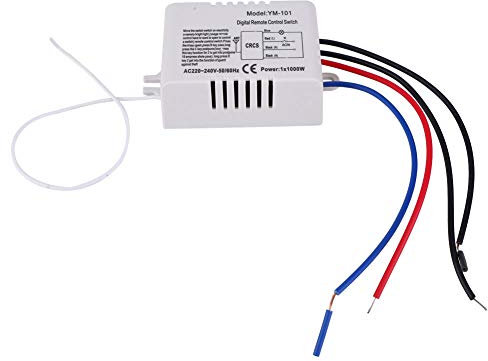 Fafeicy Interrupteur à distance mural YAM-101, interrupteur de commande à distance murale sans fil numérique, lampe 220V, matériau ignifuge ABS, contrôlé par un relais nominal 7A