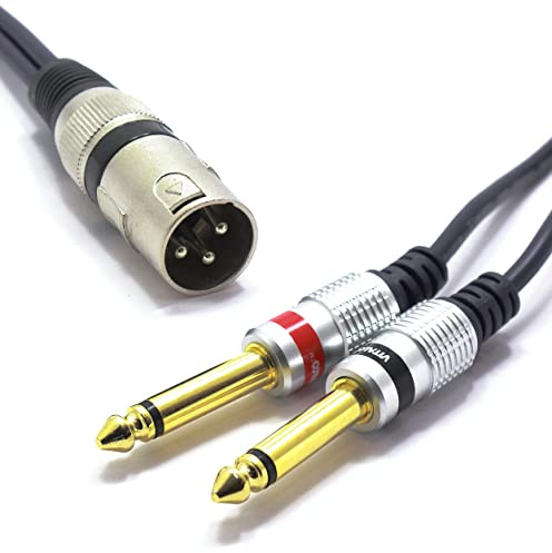 VITALCO Cavo XLR Maschio a 2x RCA 5m Adattatore 3 pin Maschio XLR a Doppio RCA Connettore per Microfono Y Splitter