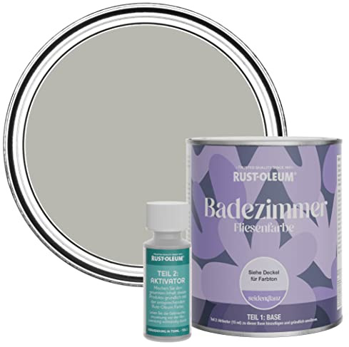 Rust-Oleum Peinture Grise Résistante à l'eau pour Carrelage de Salle de Bain, Finition Satinée - Grey Tree 750ml