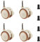 Ruedas Para Muebles Infantiles 4 Piezas Ruedas Giratorias Robustas Rueda Para Muebles De Caucho De Piso Duro Silenciosas Ruedas De Émbolo Con Freno Ruedas Dobles Con Manguito 27mm