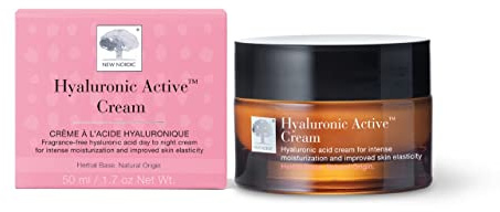 New Nordic Hyaluronic Active Cream with Hyaluronic Acid & Shea Butter - Improve Skin Elasticity & Reduce Visibility of Wrinkles - Odour Free - 50 ml
