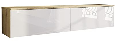 Marlux-Meble TV Schrank Lowboard Fernsehschrank Fernsehtisch Sideboard HiFi-Schrank Hängend oder Stehend Korpus-Eiche 151x31x33 cm