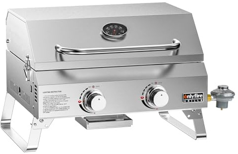 ONLYFIRE GRILLS GS322 Barbecue à gaz portable 2 brûleurs