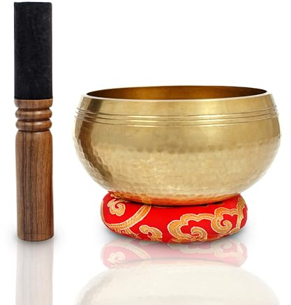 Juego de cuencos tibetanos grandes de meditación martillados a mano en Nepal, para yoga, meditación, atención plena, curación y equilibrio de chakras (15,24 cm)