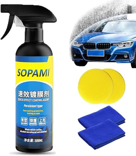 TiLLOw Sopami Car Coating Spray, Nettoyage sans eau, Cire de polissage, Coating céramique (Spray*1)