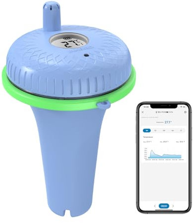 INKBIRD Thermomètre Piscine Flottant Bluetooth, Étanche IPX7, Contrôle App, Etalonnage de la Température, Stockage et Exportation des Données