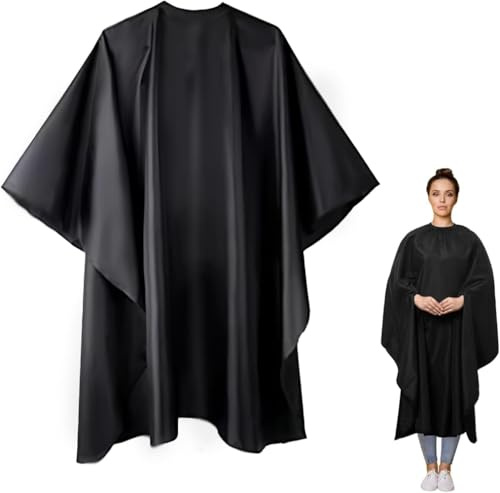 Holbé Hairdressing Cape 145 x155cm (57×61)/ 8 poppers snap closure fits all neck size/Waterproof/Lightweight/Stain resistant/Hanging loop
