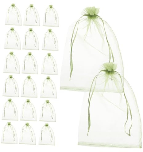 Yardwe 50pcs Fruit Protection Bags Mesh Drawstring Bags for Fruit Trees Plant Cover Bird Garden Netting Nectarines